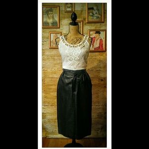 Genuine Leather Vintage Skirt! GET TOP FREE!